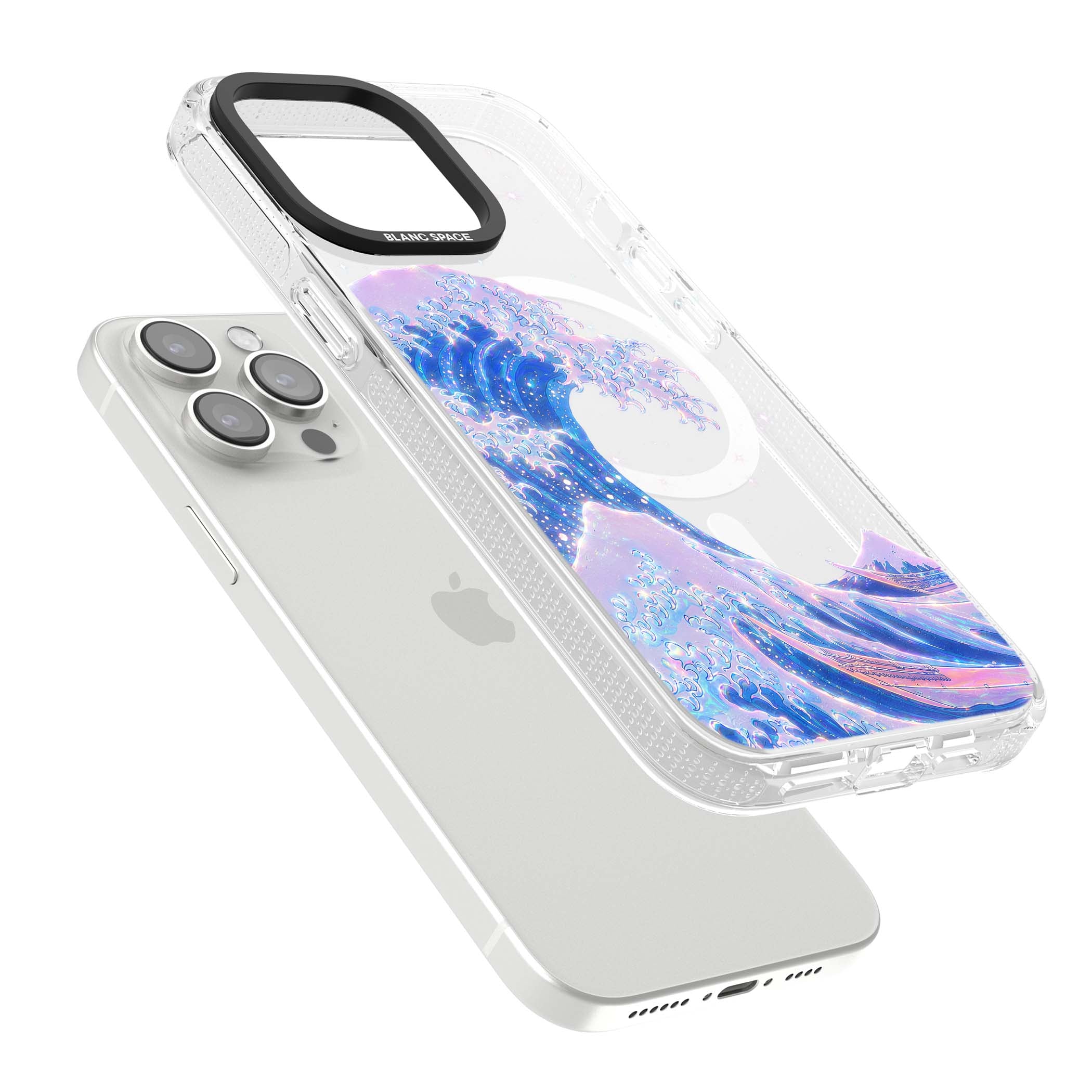 The Great Wave In Opal japanese iPhone case | Clear Case Impact Air case for iPhone 15 Pro, iPhone 15 Pro Max