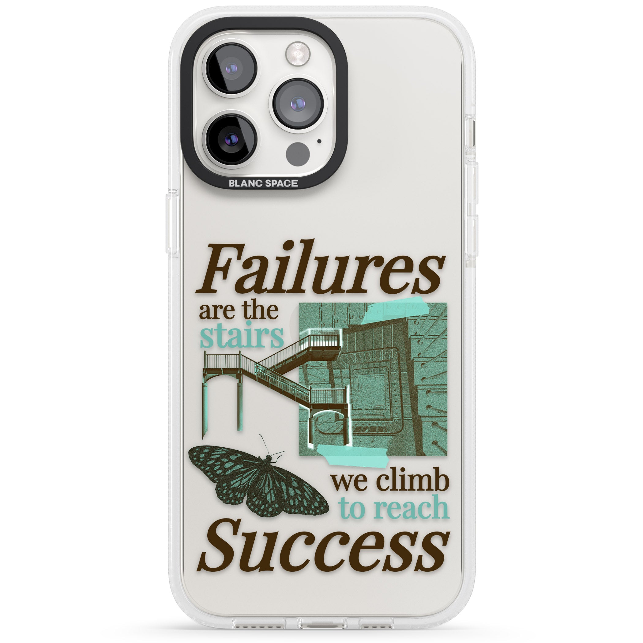 Fail To Succeed iPhone 15 Pro Max / 15 Pro / 14 Pro Max / 14 Pro / 13 Pro Clear Case Impact Air - Blanc Space