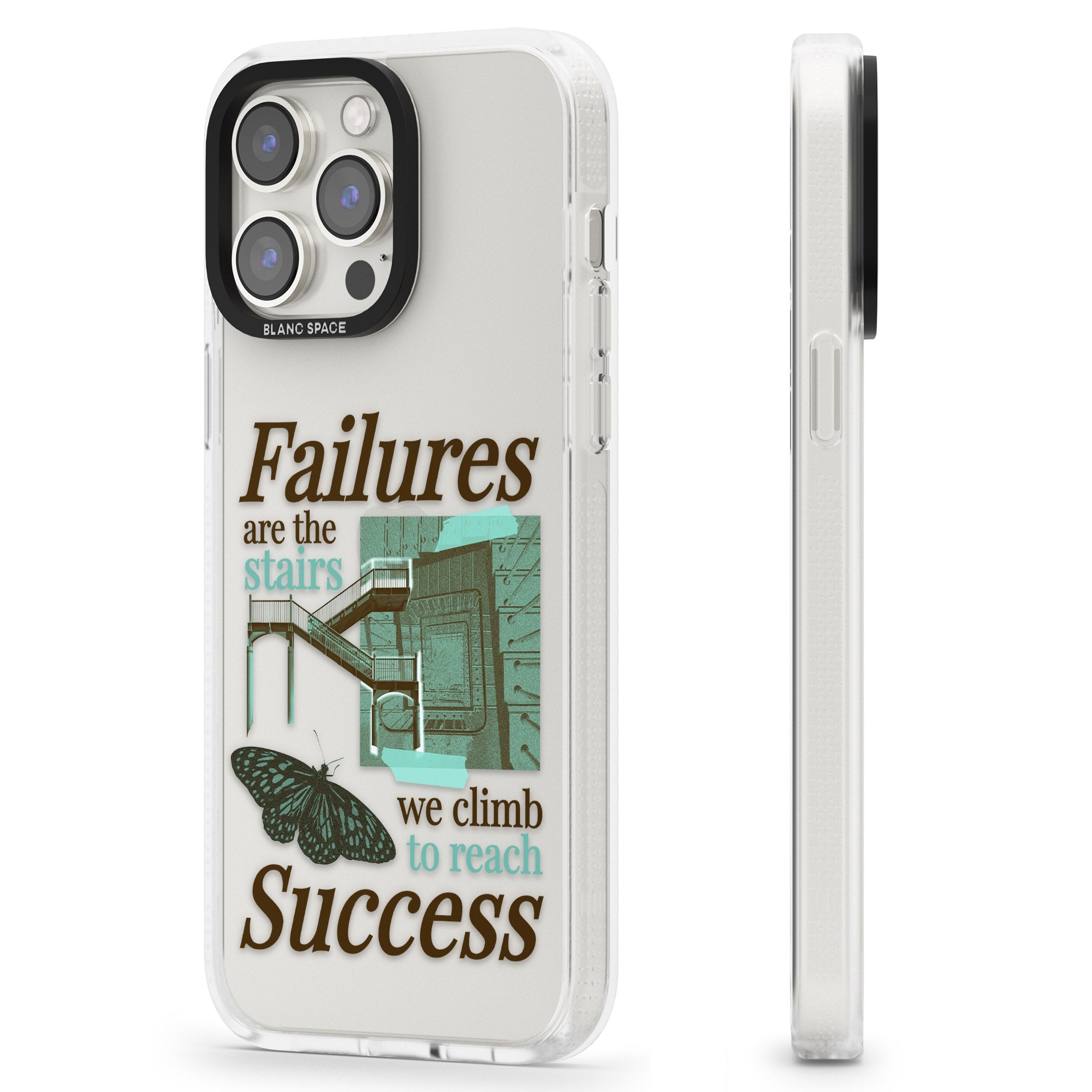Fail To Succeed iPhone 15 Pro Max / 15 Pro / 14 Pro Max / 14 Pro / 13 Pro Clear Case Impact Air - Blanc Space