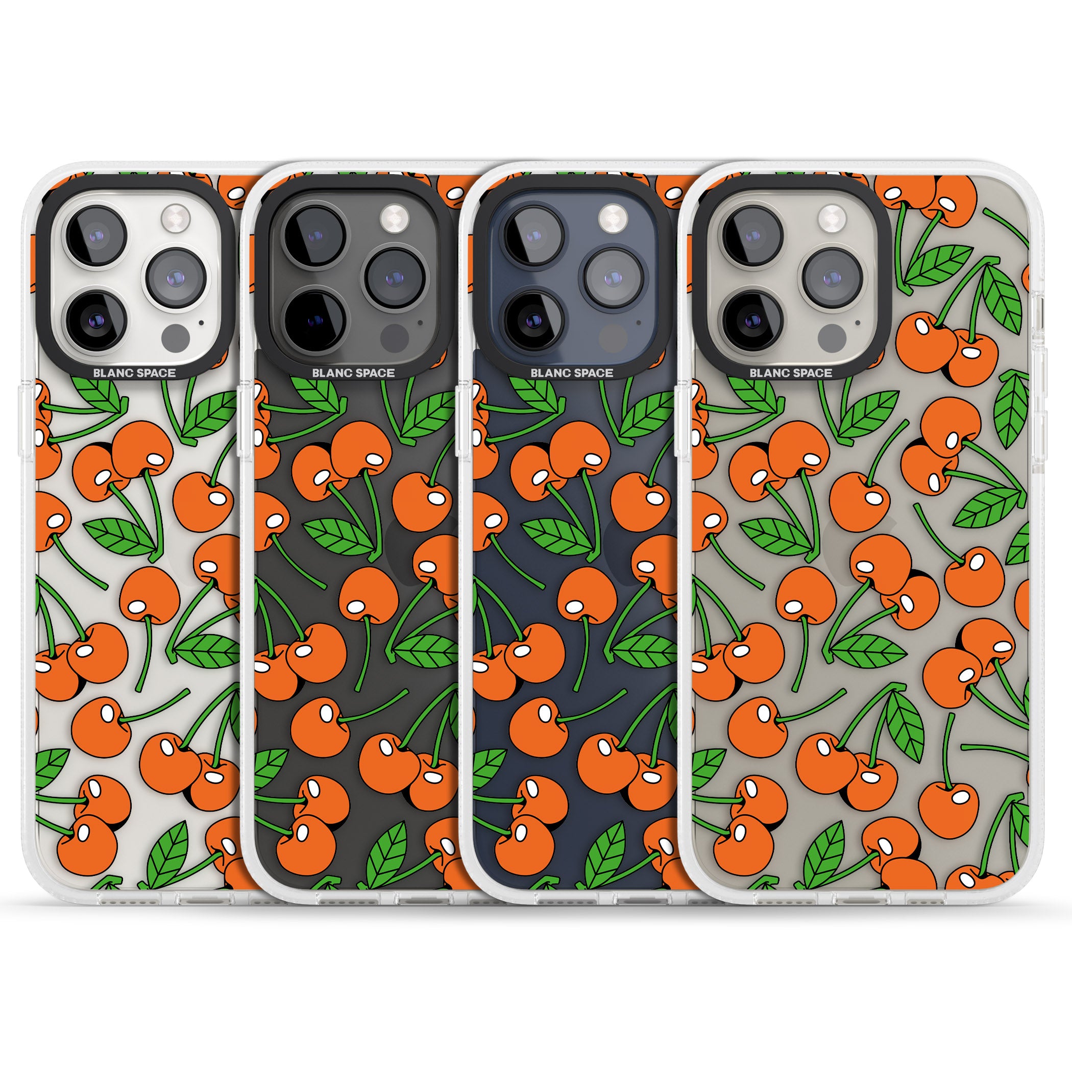 Orchard Fresh Cherries iPhone 15 Pro Max / 15 Pro / 14 Pro Max / 14 Pro / 13 Pro Clear Case Impact Air - Blanc Space