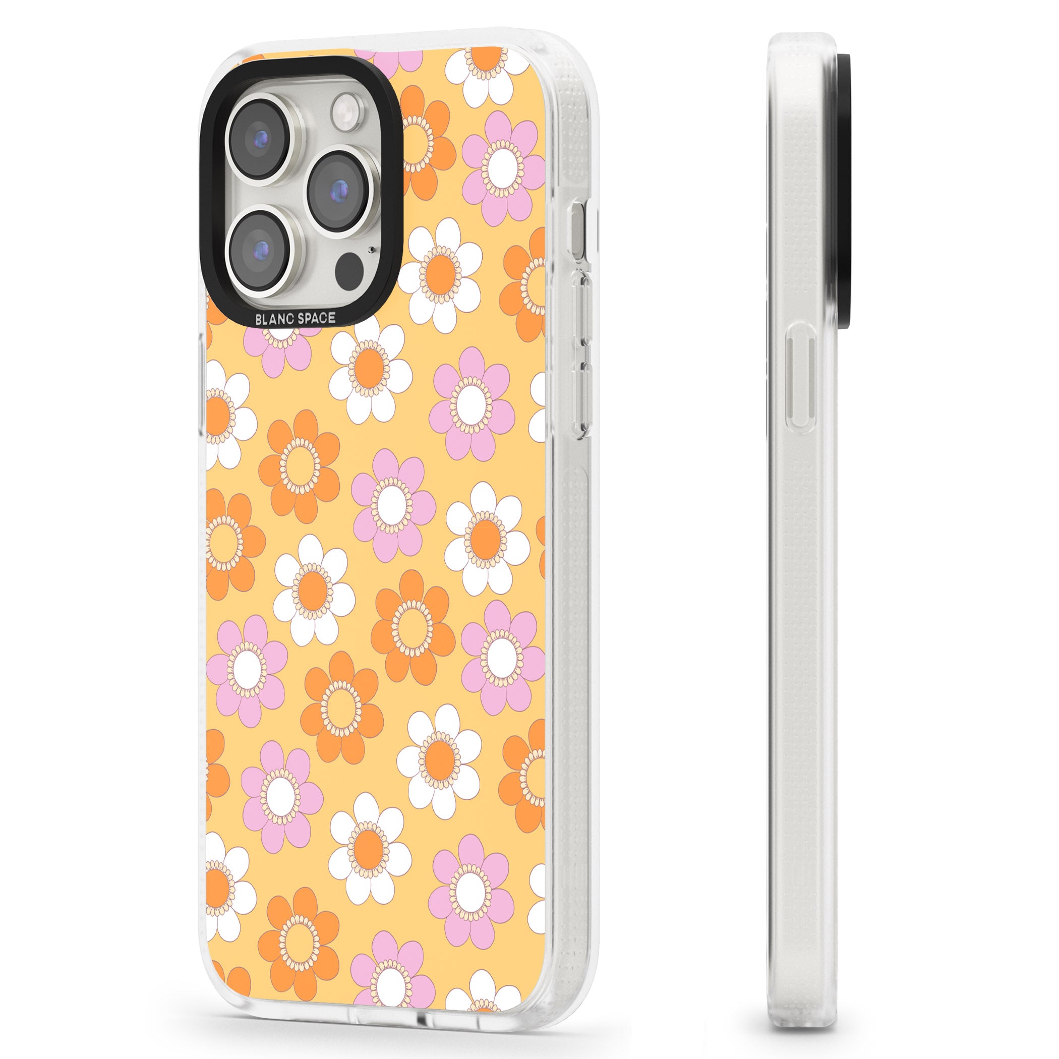 Sunny Flower Mix iPhone 15 Pro Max / 15 Pro / 14 Pro Max / 14 Pro / 13 Pro Clear Case Impact Air - Blanc Space