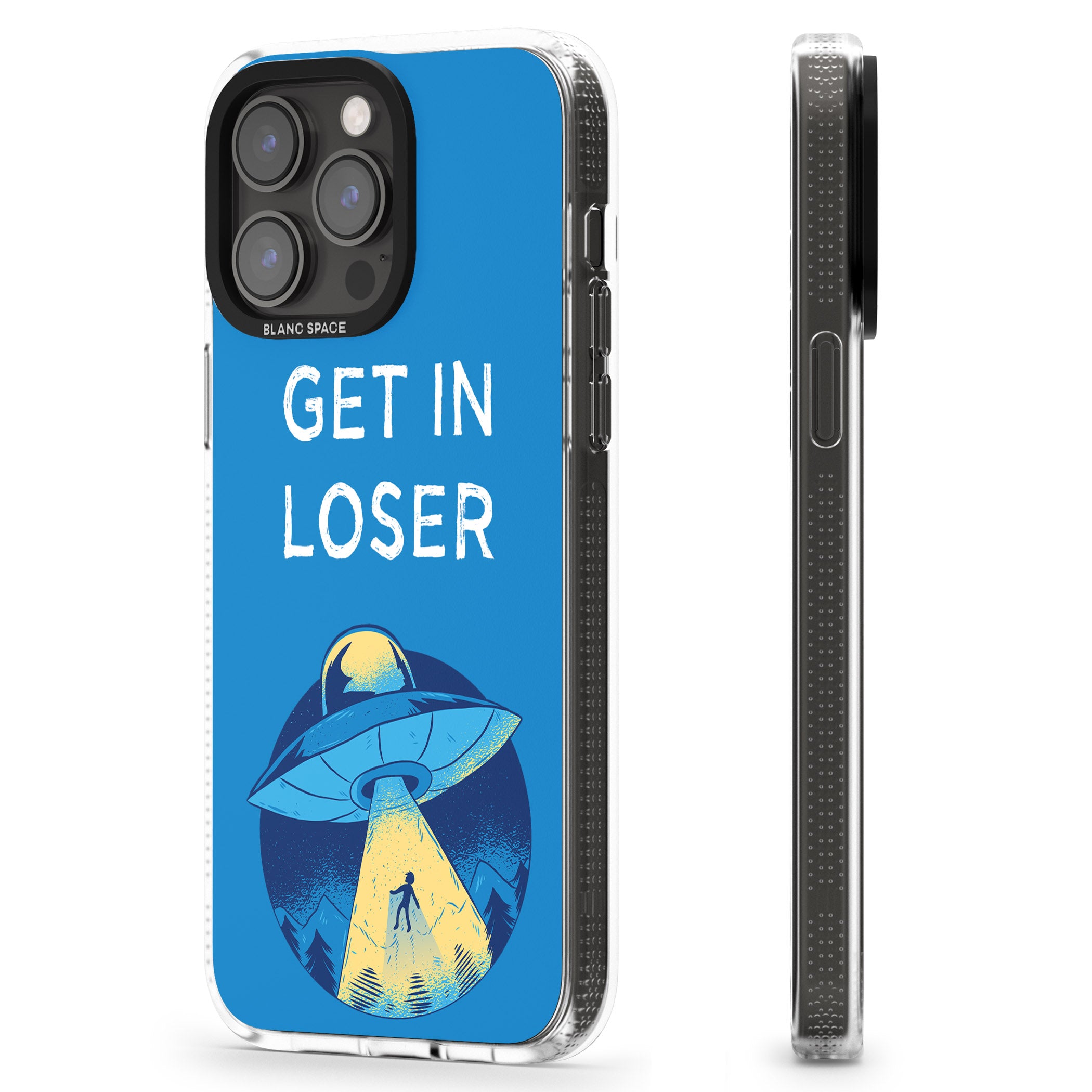 Get in Loser UFO iPhone 15 Pro Max / 15 Pro / 14 Pro Max / 14 Pro / 13 Pro Clear Case Impact Air - Blanc Space