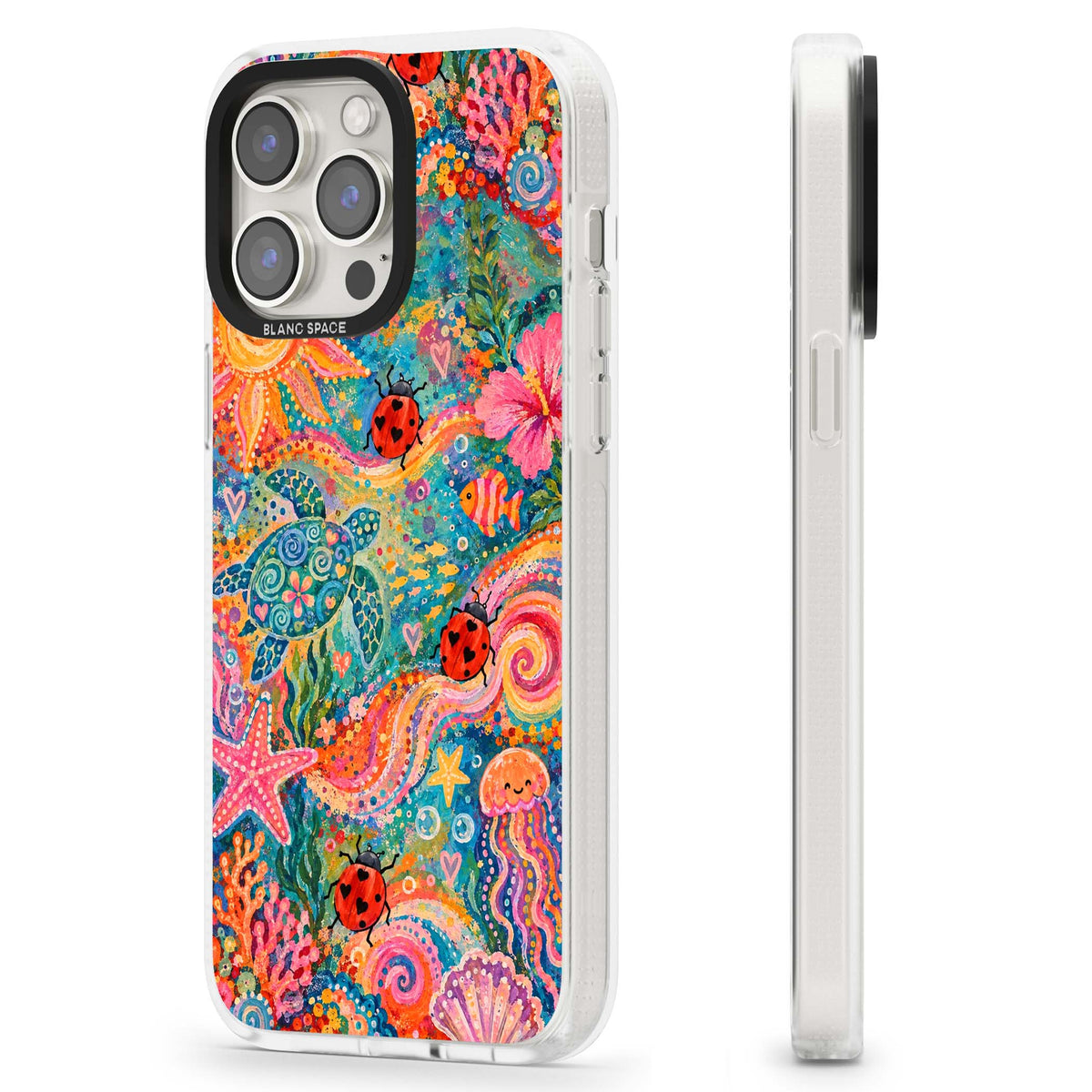 Coral Whimsy for her iPhone case | Clear Case Impact Air case for iPhone 15 Pro, iPhone 15 Pro Max