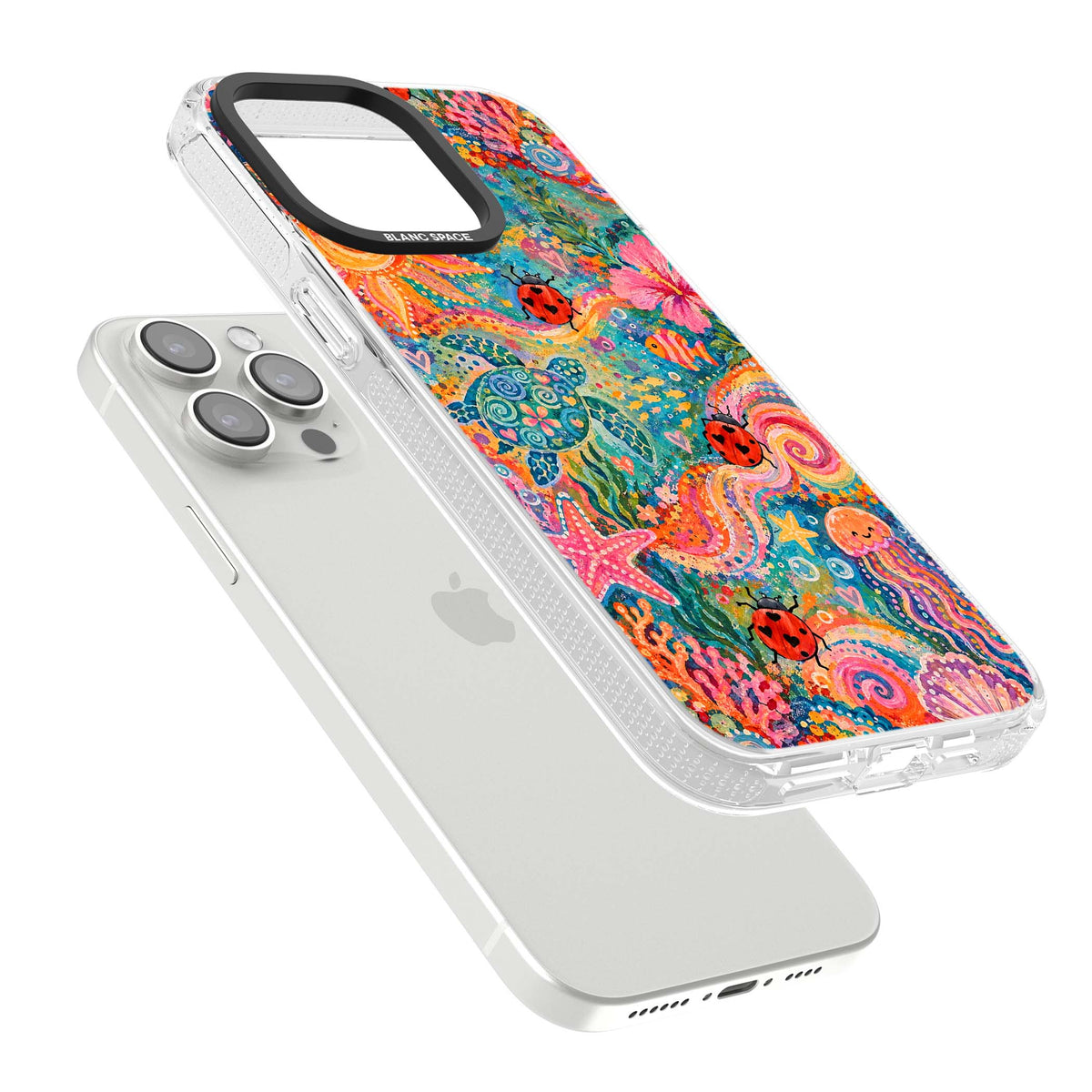 Coral Whimsy for her iPhone case | Clear Case Impact Air case for iPhone 15 Pro, iPhone 15 Pro Max