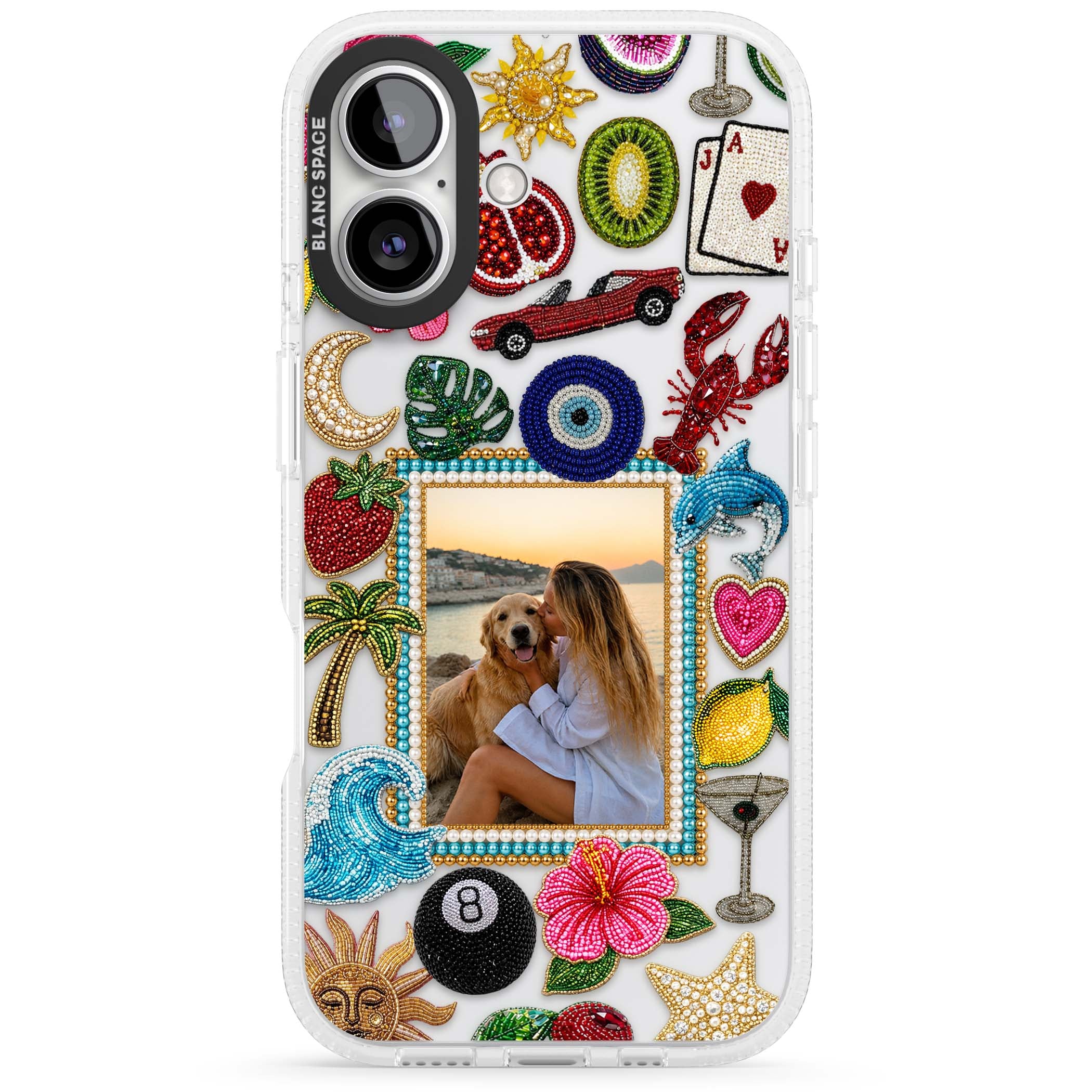 Beaded Photo coastal iPhone case | Clear Case Impact Air case for iPhone 16, iPhone 16 Plus