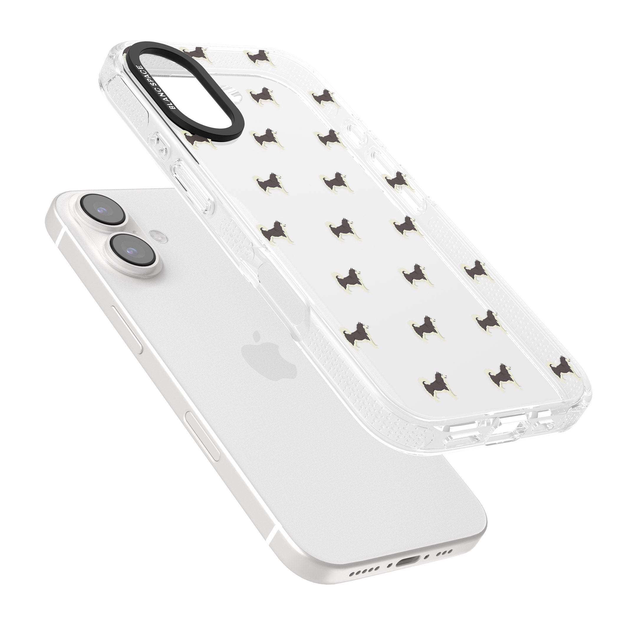 Alaskan Malamute Dog Pattern Clear iPhone 16 / 16 Plus Clear Case Impact Air - Blanc Space
