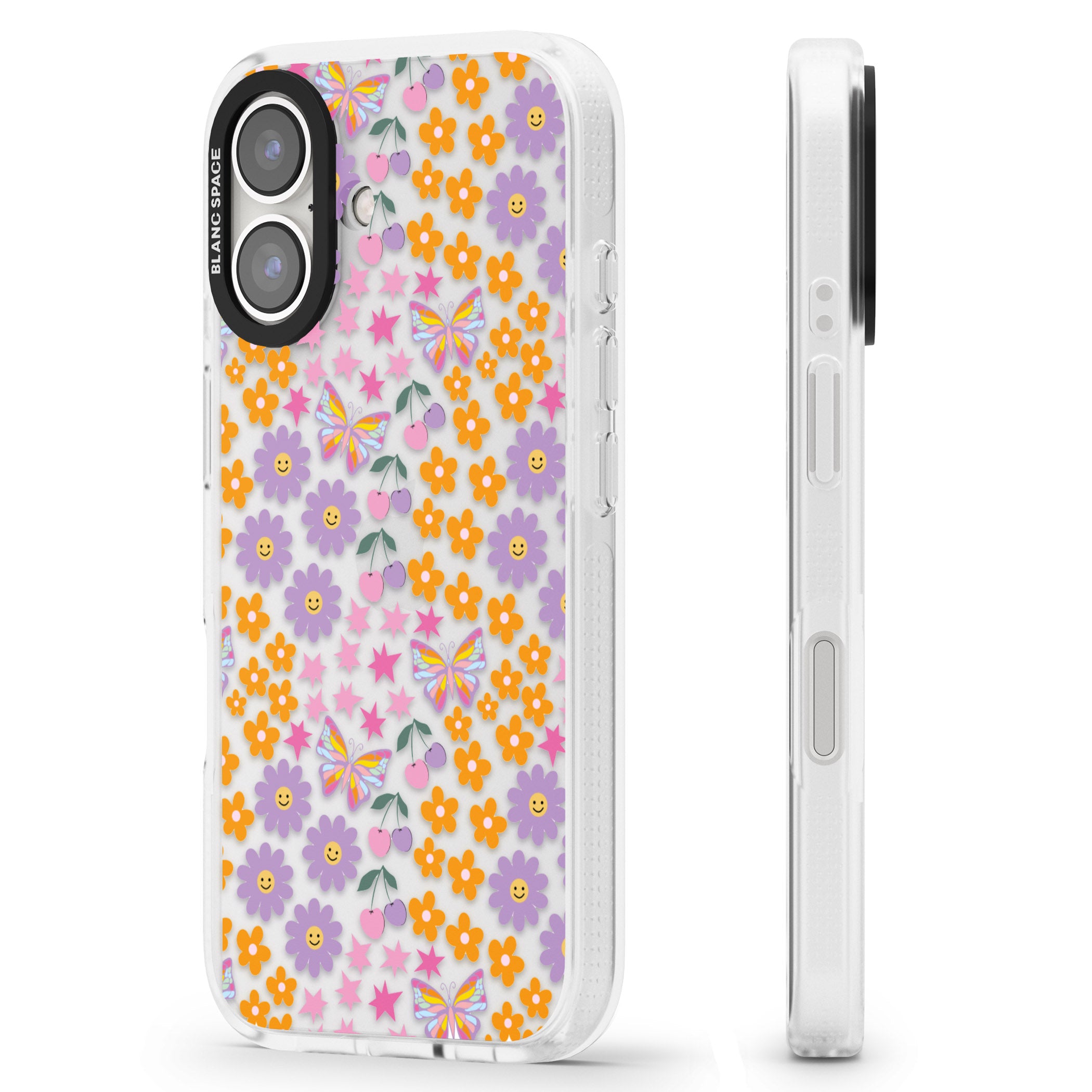 Botanical Bombardment iPhone 16 / 16 Plus Clear Case Impact Air - Blanc Space