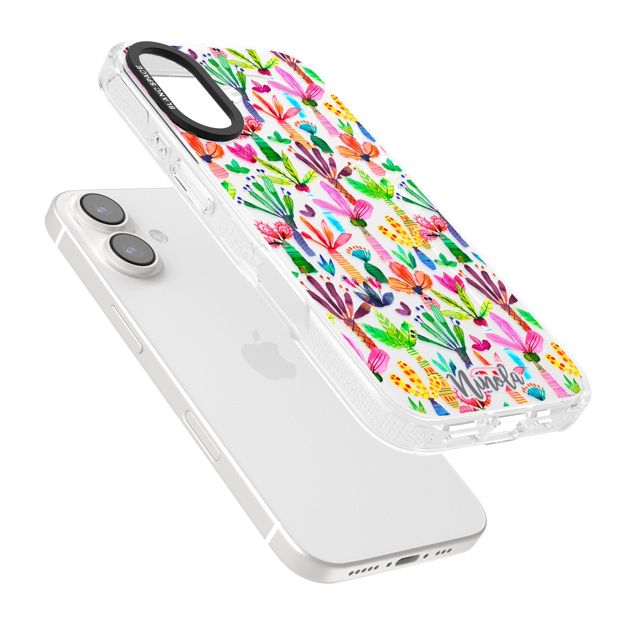 Palms Garden iPhone 16 / 16 Plus Clear Case Impact Air - Blanc Space