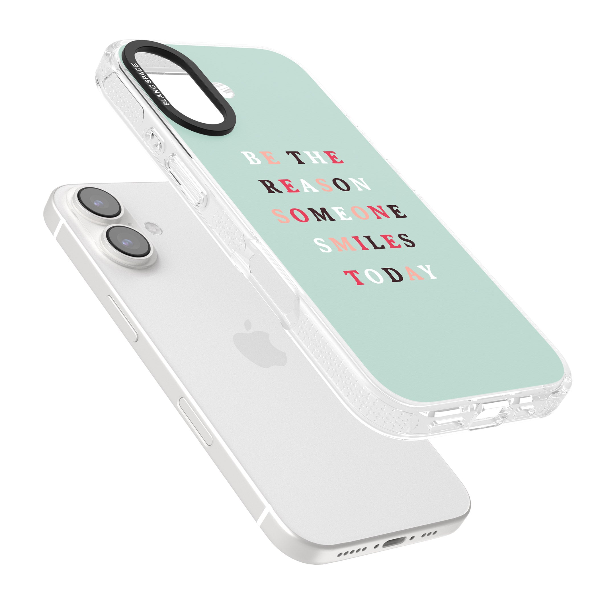 Be the reason someone smiles iPhone 16 / 16 Plus Clear Case Impact Air - Blanc Space