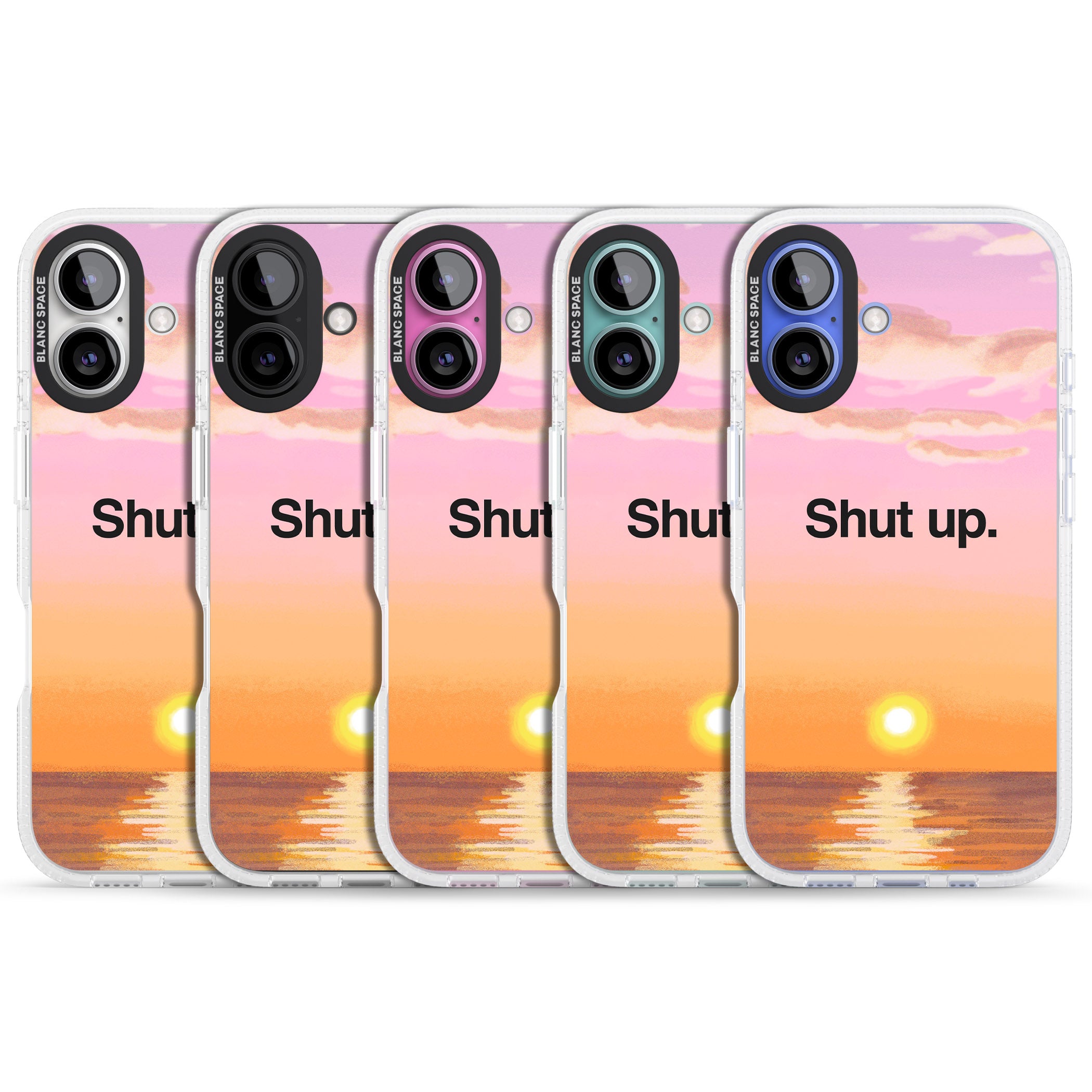 Shut up iPhone 16 / 16 Plus Clear Case Impact Air - Blanc Space