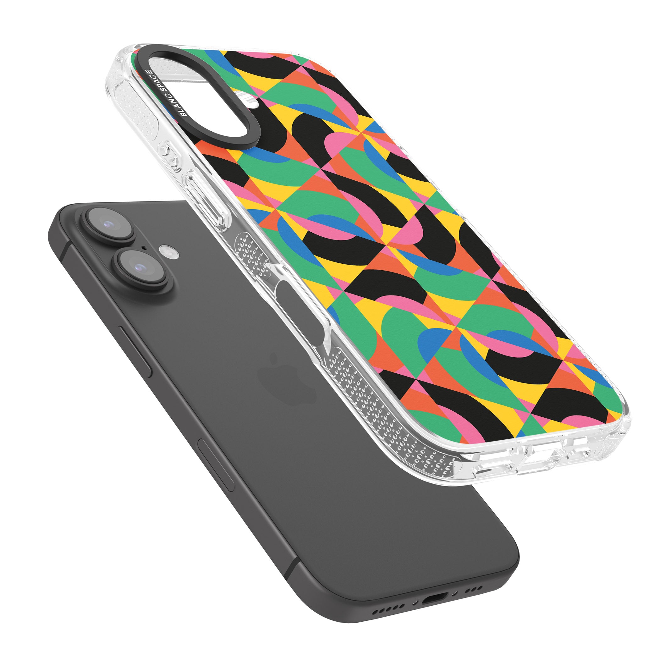 Abstract Carnival iPhone 16 / 16 Plus Clear Case Impact Air - Blanc Space