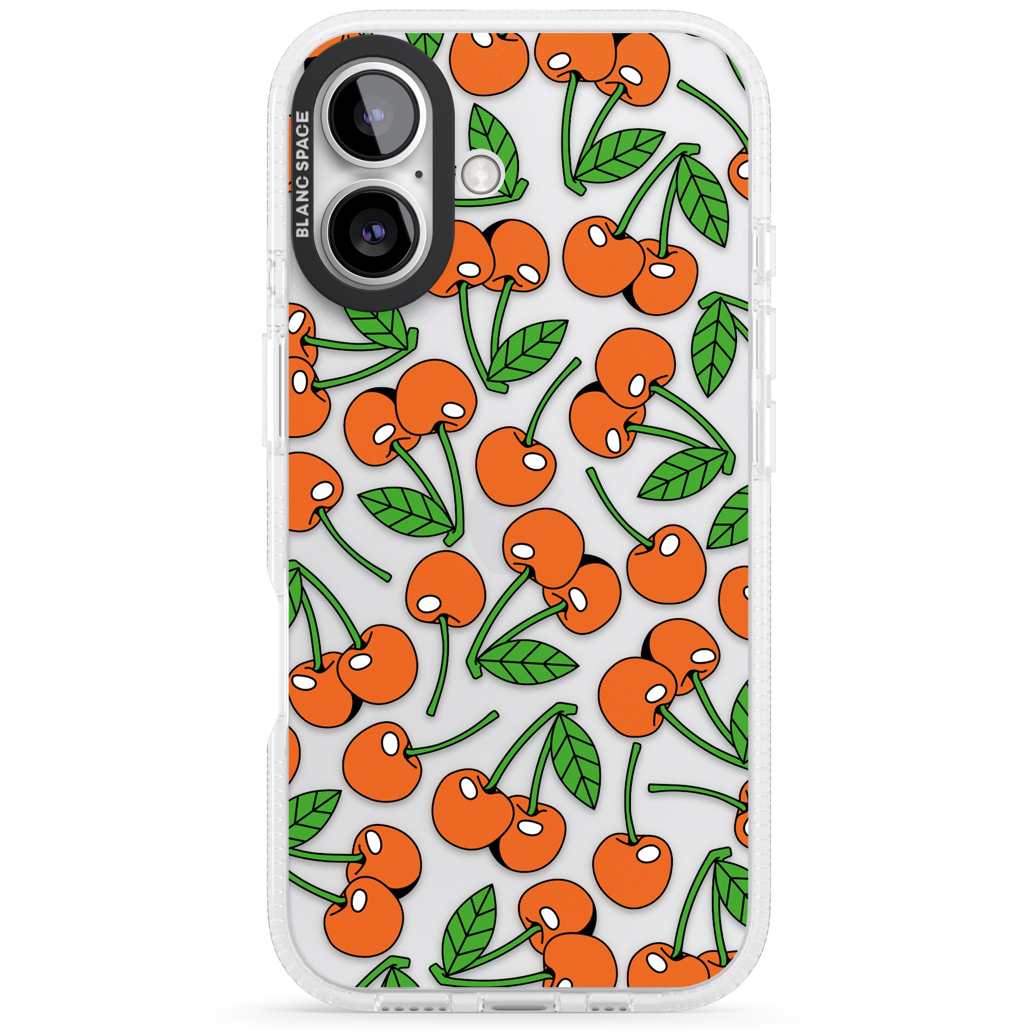 Orchard Fresh Cherries iPhone 16 / 16 Plus Clear Case Impact Air - Blanc Space