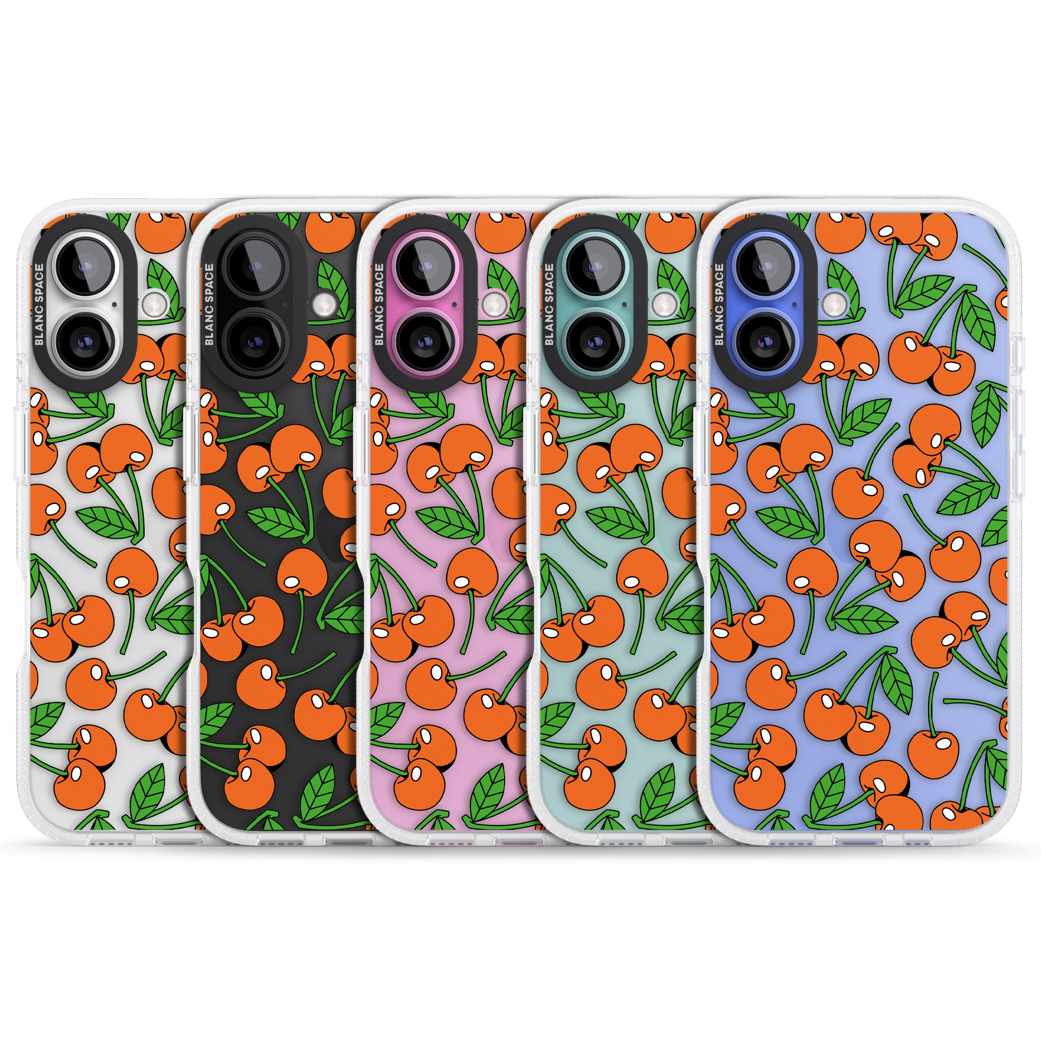 Orchard Fresh Cherries iPhone 16 / 16 Plus Clear Case Impact Air - Blanc Space