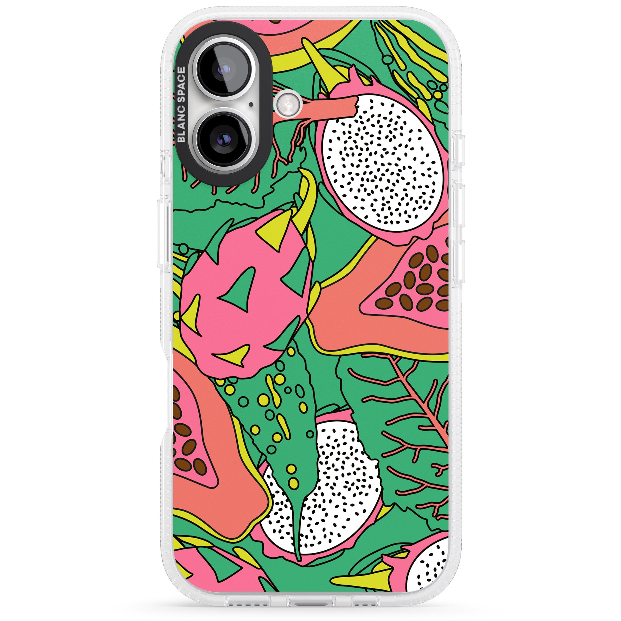 Psychedelic Salad iPhone 16 / 16 Plus Clear Case Impact Air - Blanc Space