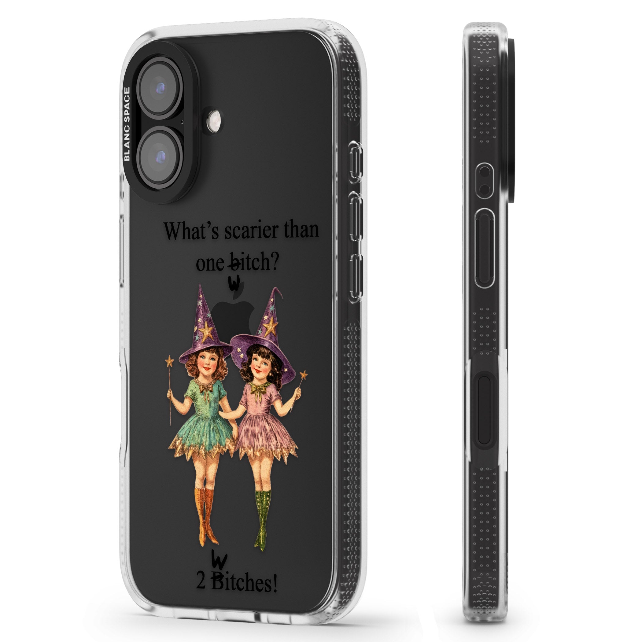 Two Witches iPhone 16 / 16 Plus Clear Case Impact Air - Blanc Space