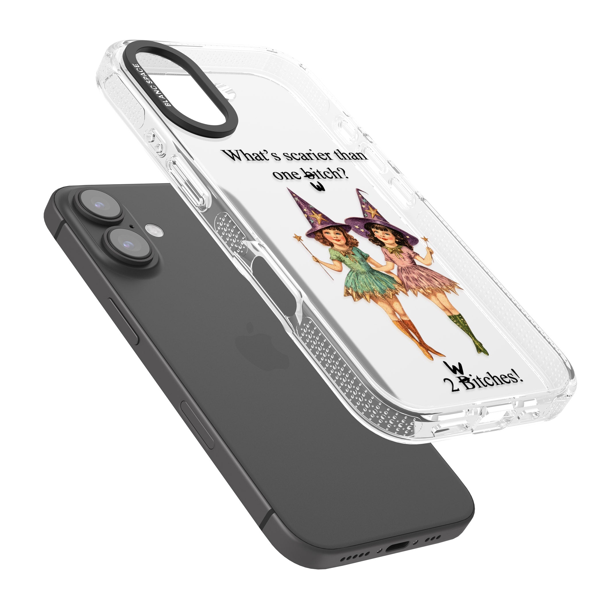 Two Witches iPhone 16 / 16 Plus Clear Case Impact Air - Blanc Space