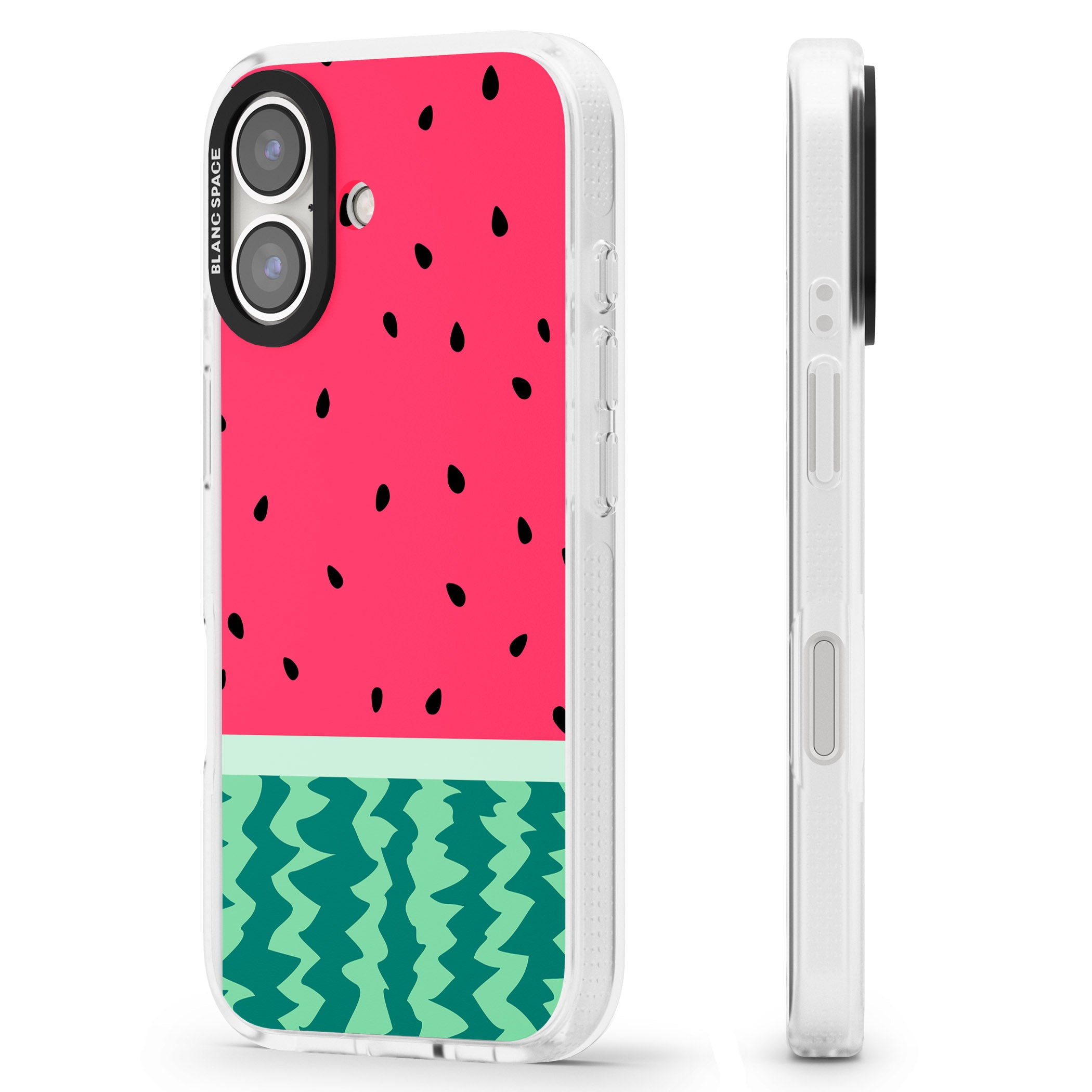 Full Watermelon Print iPhone 16 / 16 Plus Clear Case Impact Air - Blanc Space