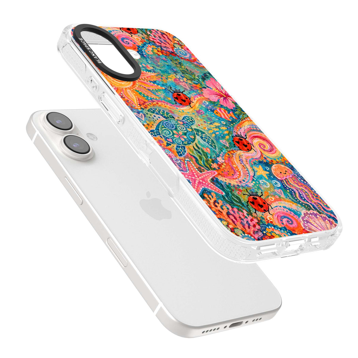 Coral Whimsy for her iPhone case | Clear Case Impact Air case for iPhone 16, iPhone 16 Plus