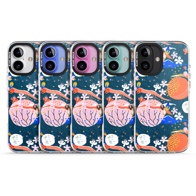 iPhone 16 Pro Max Bright Circles Abstract Black Impact Phone Case