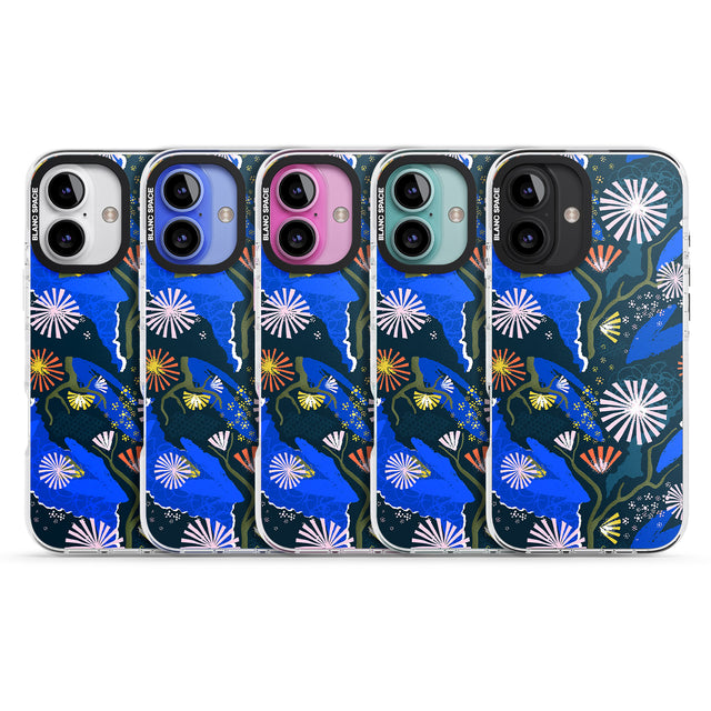 iPhone 16 Pro Max Dark Botanicals Abstract Pattern Black Impact Phone Case