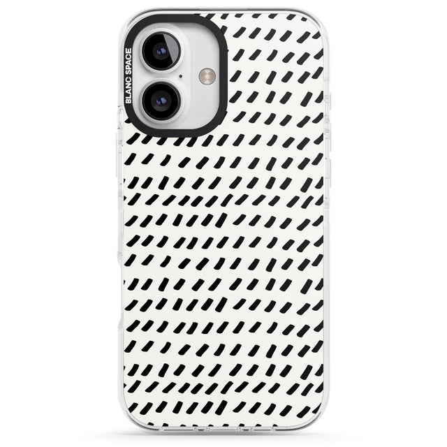 iPhone 16 Pro Max Hand Drawn Lines Pattern Black Impact Phone Case