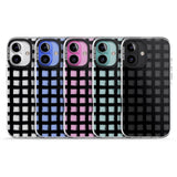 iPhone 16 Pro Max Messy Black Grid - Clear Black Impact Phone Case