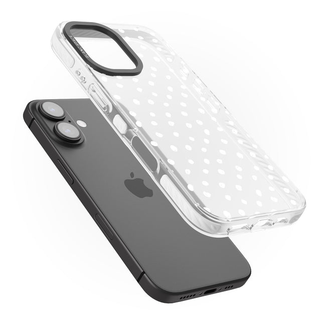 iPhone 16 Pro Max Messy White Dot Pattern Black Impact Phone Case