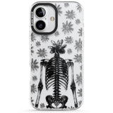 Skeleton Flower Impact Phone Case for iPhone 16, iPhone 16 Plus