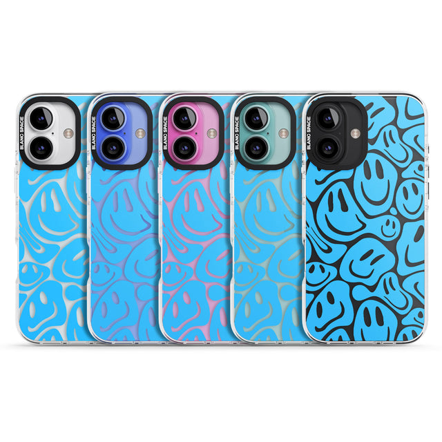 iPhone 16 Pro Max Blue Acid Faces Black Impact Phone Case