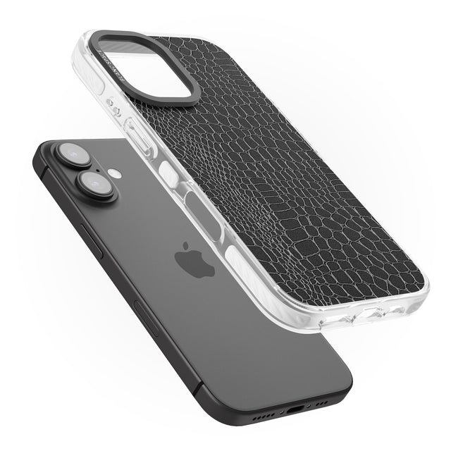 iPhone 16 Pro Max Black Snakeskin Black Impact Phone Case