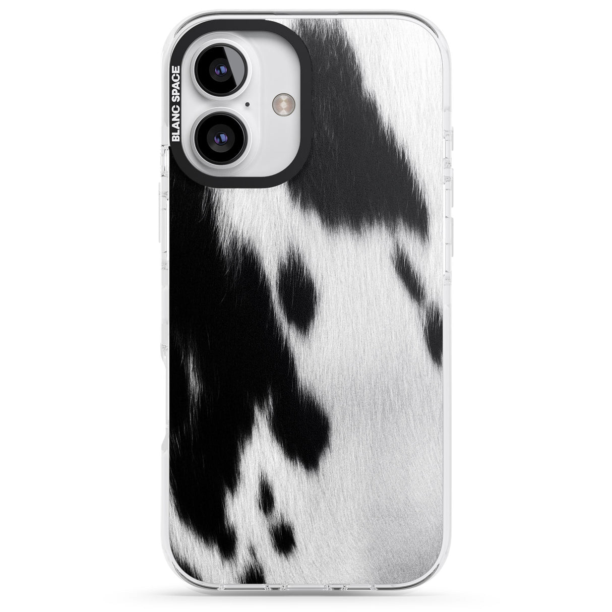 iPhone 16 Pro Max Designer Fashion Cowhide Black Impact Phone Case