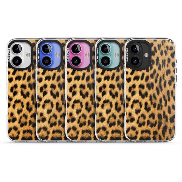 iPhone 16 Pro Max Designer Fashion Gold Leopard Print Black Impact Phone Case