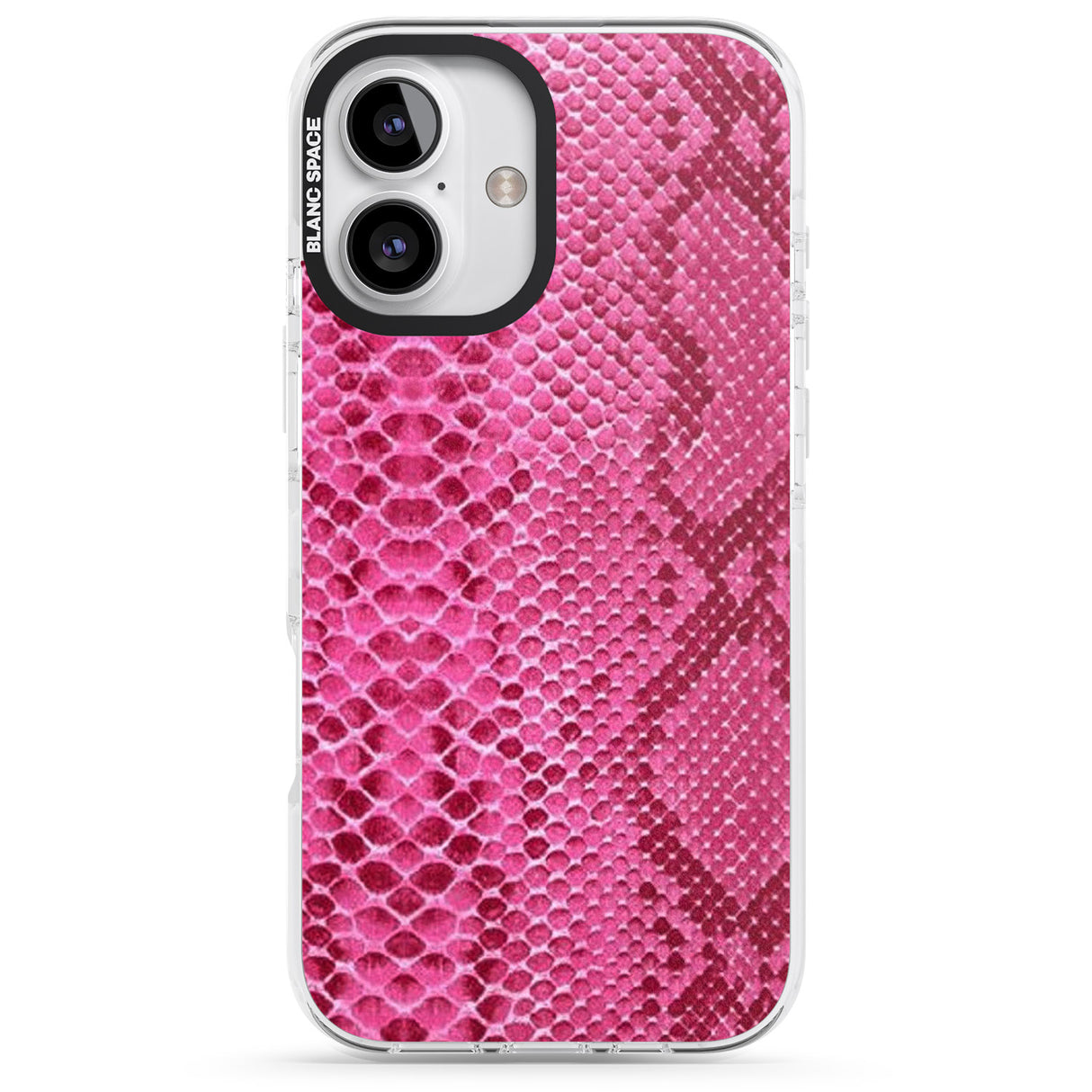 iPhone 16 Pro Max Pink Snakeskin Black Impact Phone Case