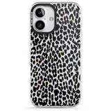 iPhone 16 Pro Max Mixed Pastels Leopard Print - Transparent Black Impact Phone Case