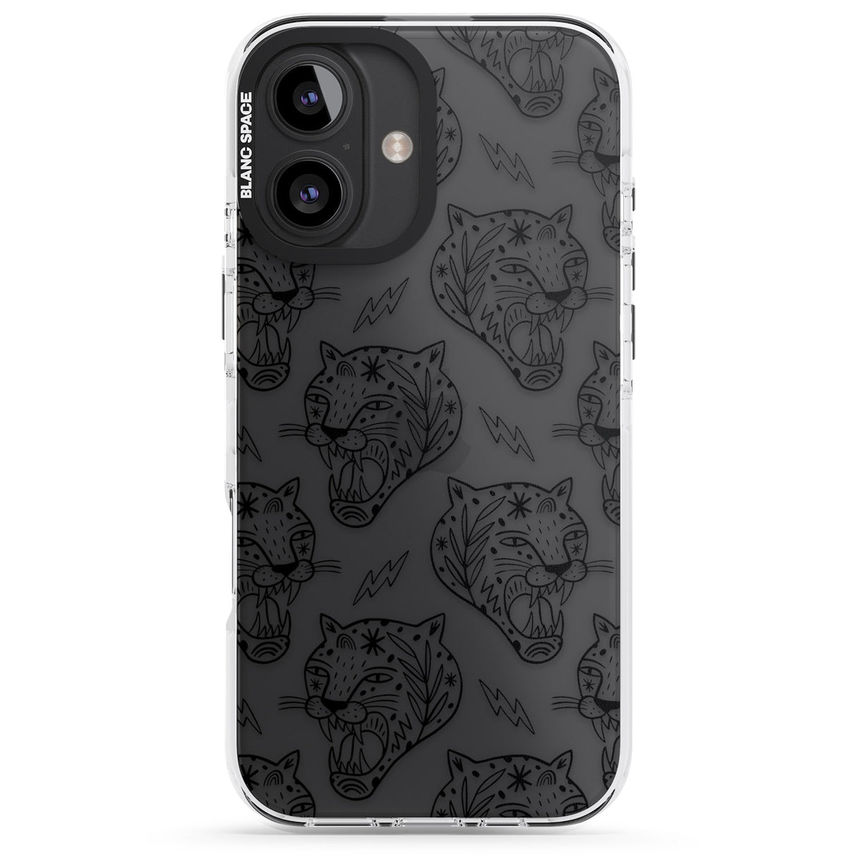 iPhone 16 Pro Max Black Tiger Roar Pattern Black Impact Phone Case