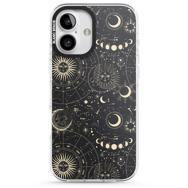 iPhone 16 Pro Max Suns, Moons & Star Signs Black Impact Phone Case