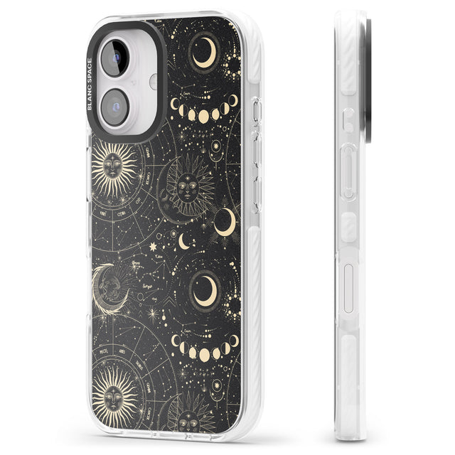 iPhone 16 Pro Max Suns, Moons & Star Signs Black Impact Phone Case