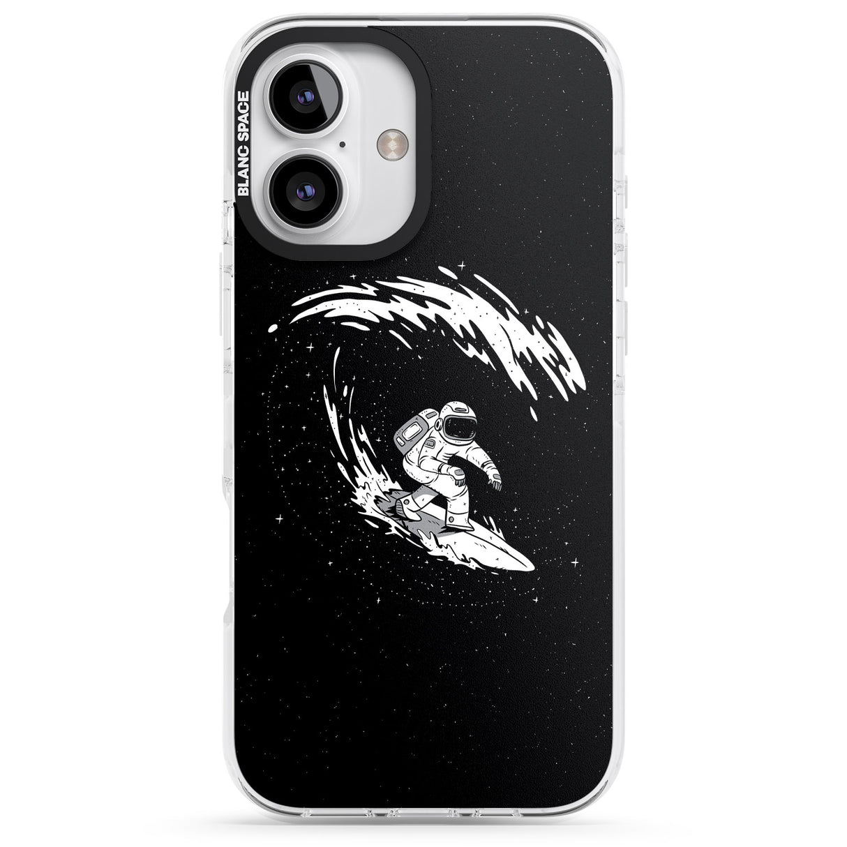 iPhone 16 Pro Max Surfing Astronaut Black Impact Phone Case