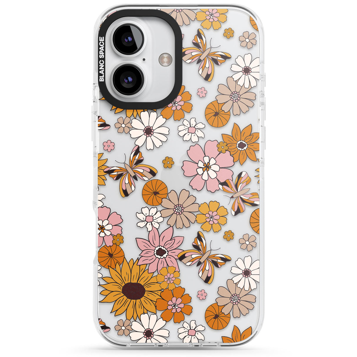 Butterfly & Bloom Autumn Floral Impact Phone Case for iPhone 16, iPhone 16 Plus