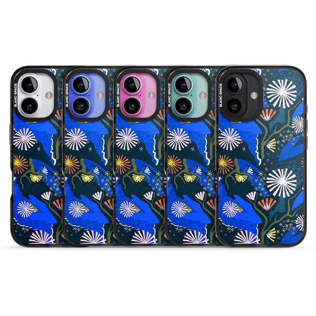 iPhone 16 Pro Max Dark Botanicals Abstract Pattern Black Impact Phone Case