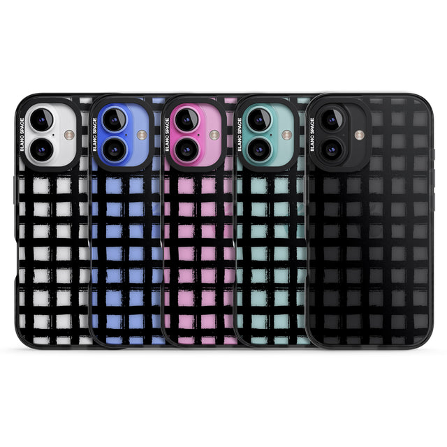 iPhone 16 Pro Max Messy Black Grid - Clear Black Impact Phone Case