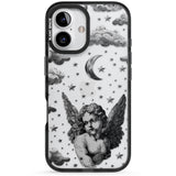 Celestial Cherub Black Impact Phone Case for iPhone 16, iPhone 16 Plus