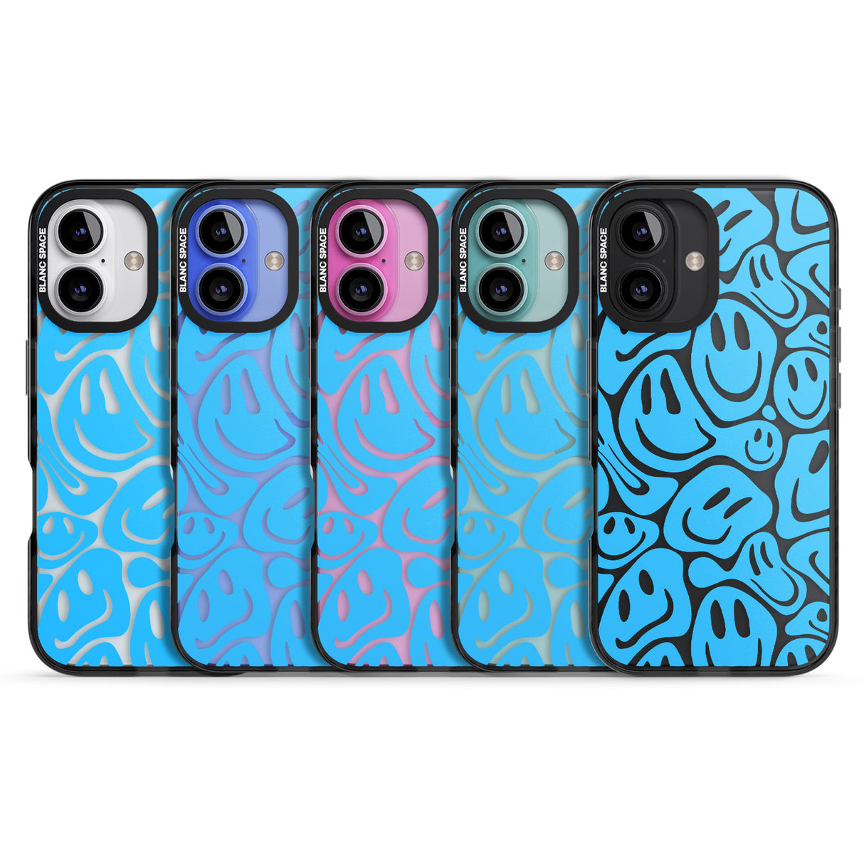 iPhone 16 Pro Max Blue Acid Faces Black Impact Phone Case