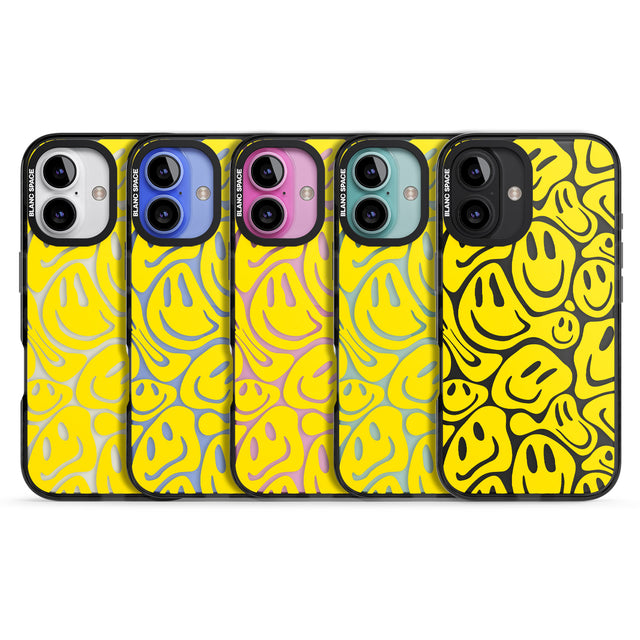 iPhone 16 Pro Max Yellow Acid Faces Black Impact Phone Case