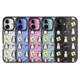 iPhone 16 Pro Max Cute Penguin Pattern Clear Black Impact Phone Case