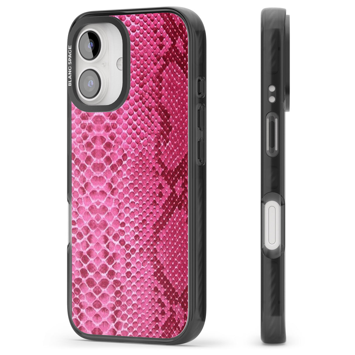 iPhone 16 Pro Max Pink Snakeskin Black Impact Phone Case