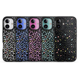 iPhone 16 Pro Max Mixed Pastels Leopard Print - Transparent Black Impact Phone Case