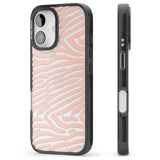 iPhone 16 Pro Max Horizontal Zebra Stripes Transparent Animal Print Black Impact Phone Case