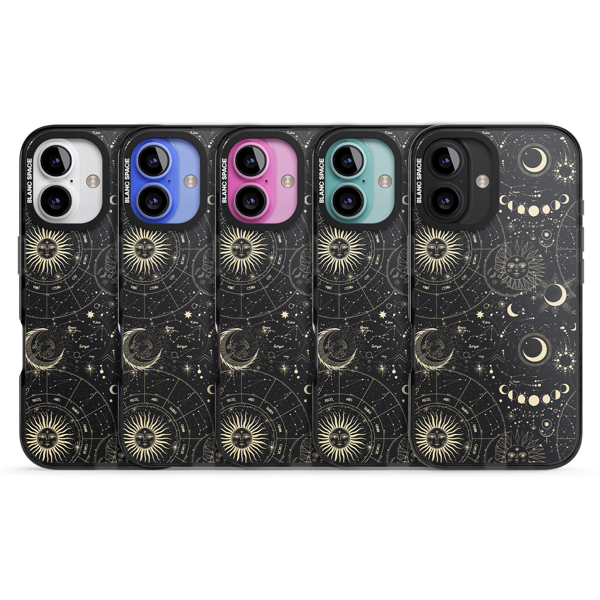 iPhone 16 Pro Max Suns, Moons & Star Signs Black Impact Phone Case