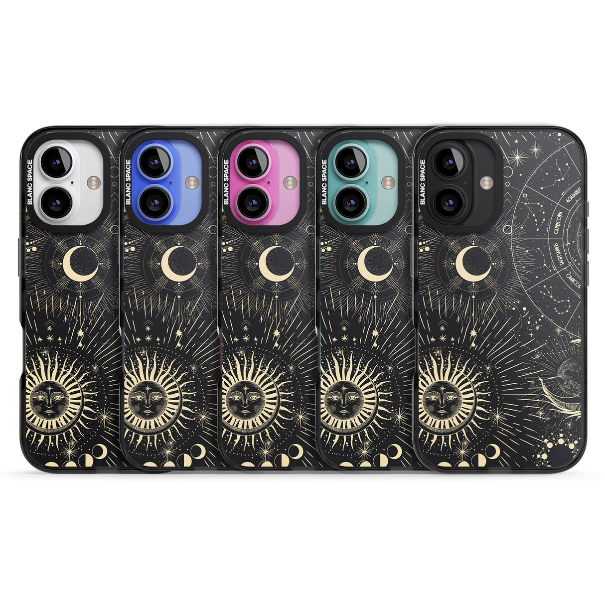 iPhone 16 Pro Max Sun & Symbols Astrological Black Impact Phone Case